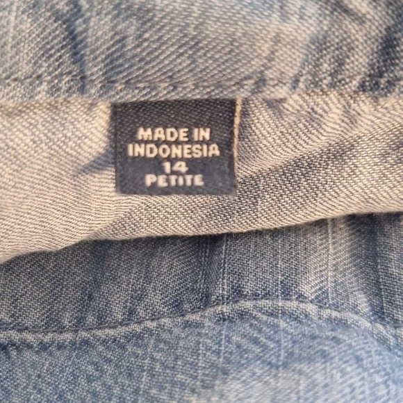 J. Jill Drawstring Waist Wide Leg Lightweight Jeans Sz 14P *H - Picture 7 of 8